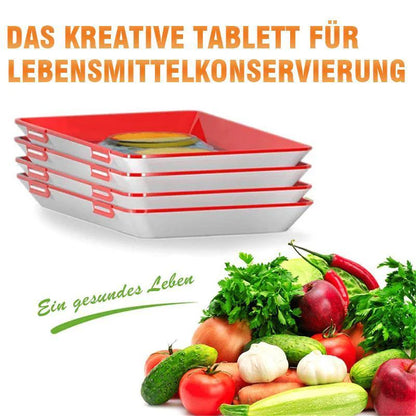Kreatives Frischhaltetablett für Lebensmittel