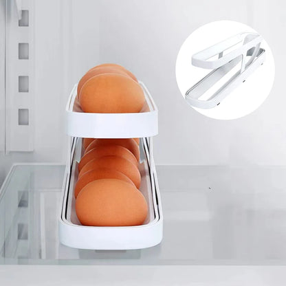 Doppelstöckiger Eier-Organizer mit Rollsystem