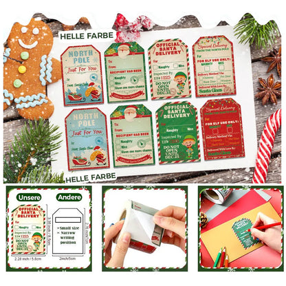 Weihnachtliche Geschenkaufkleberrolle (200 Stück)