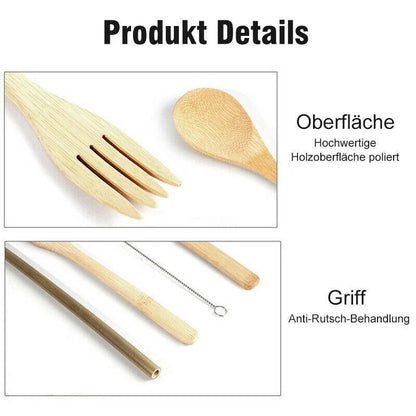 Nachhaltiges Bambus-Besteckset – Tragbar, stilvoll und umweltfreundlich