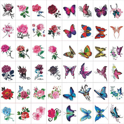 3D-Kunsttattoo Sticker-Set (50 Stück)