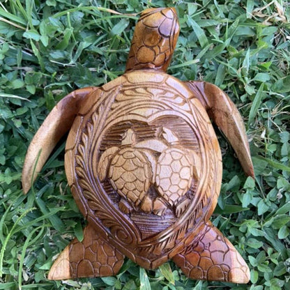 Tropische Schildkrötenfigur – Deko-Element aus Kunstharz
