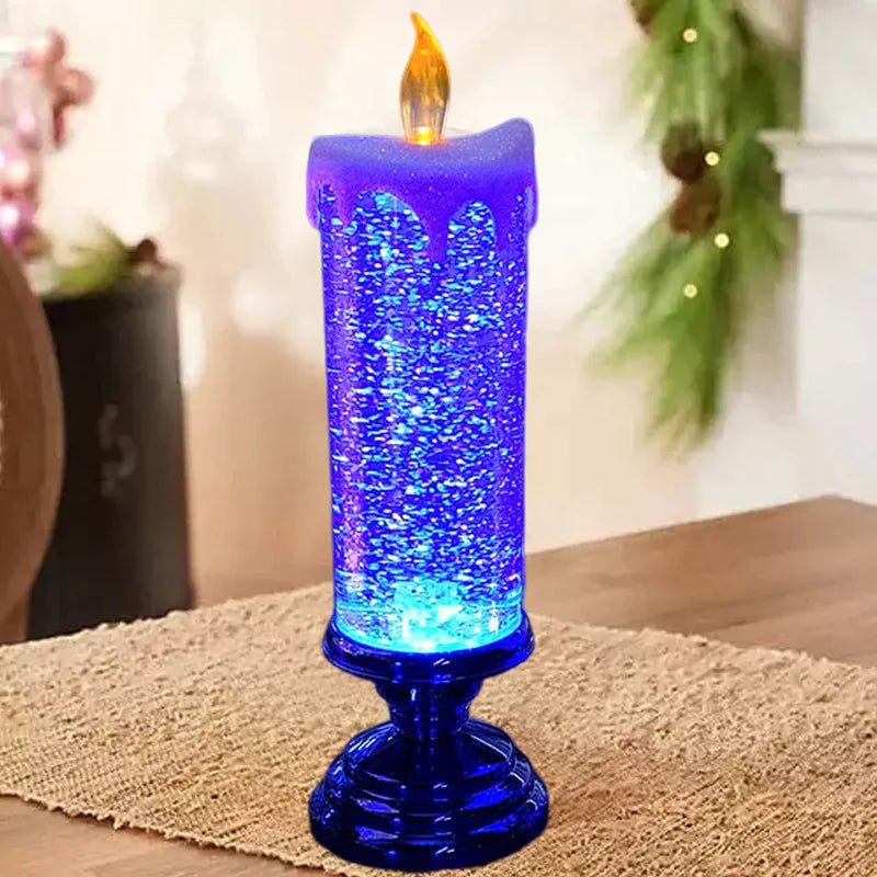 LED-Weihnachtskerzen mit Glitzereffekt