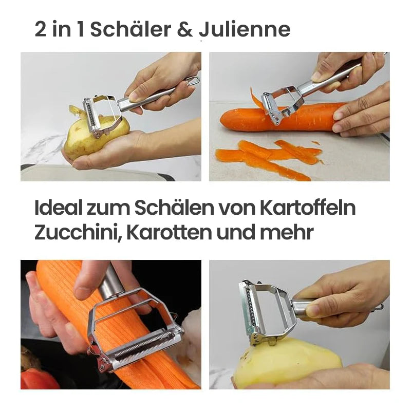 2-in-1 Profi-Schäler & Gemüseschneider