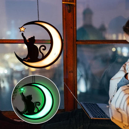 Mondkatze Fensterdeko – Magische Eleganz für dein Zuhause!