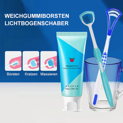 Zungenpflege-Gel mit Bürste