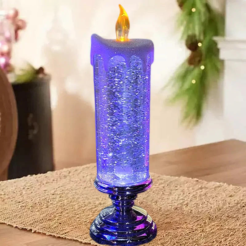 LED-Weihnachtskerzen mit Glitzereffekt