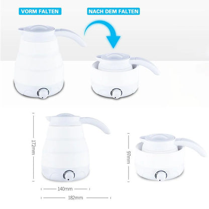 Faltbare Reise-Silikonkannen mit Universalstecker