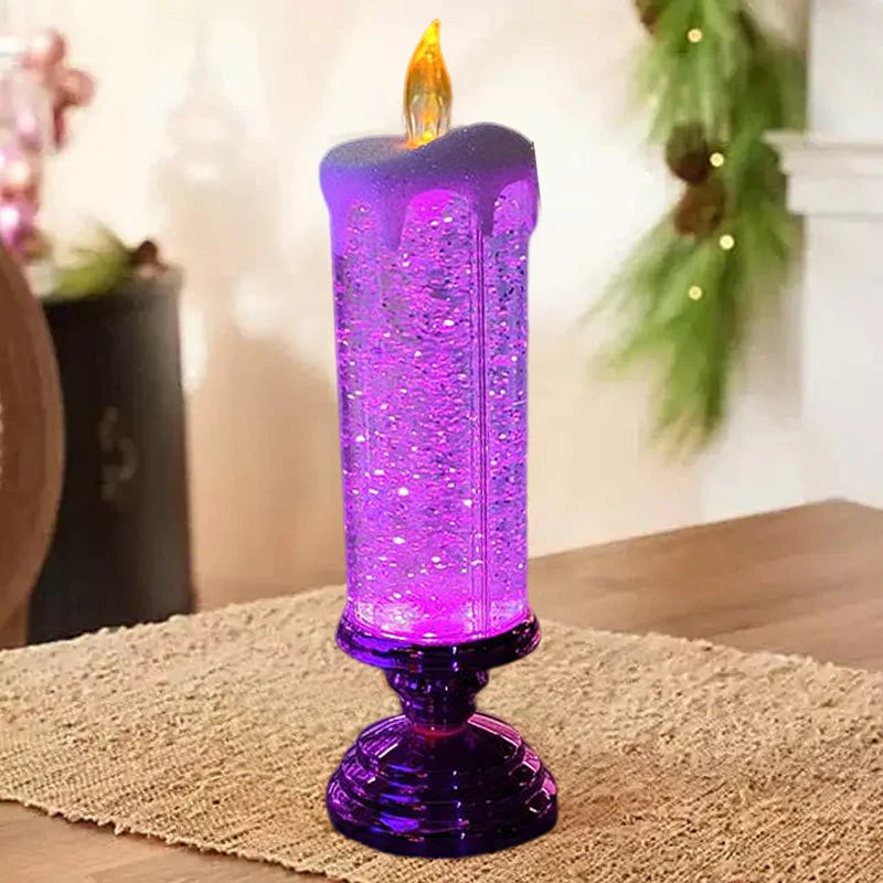 LED-Weihnachtskerzen mit Glitzereffekt