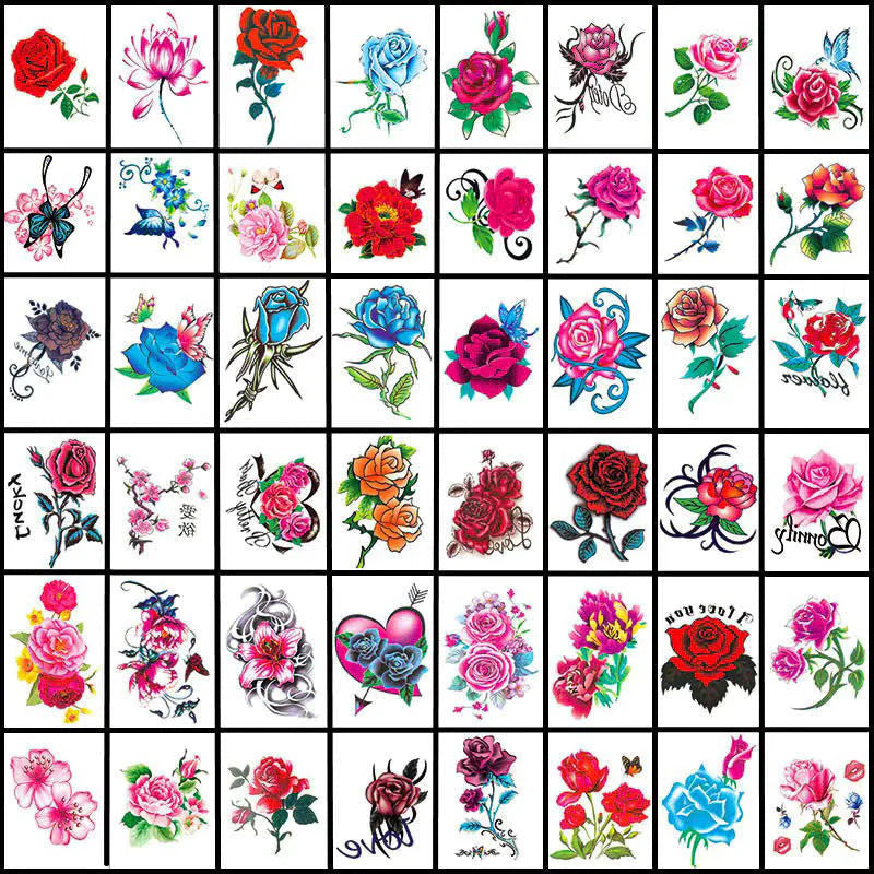 3D-Kunsttattoo Sticker-Set (50 Stück)