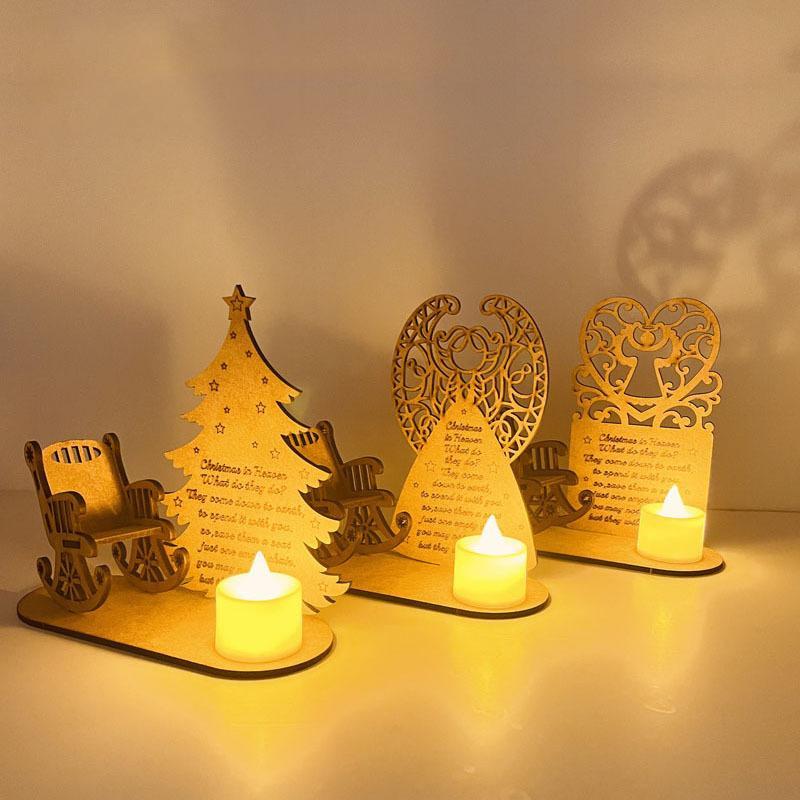 Weihnachts Holz-Kerzenhalter