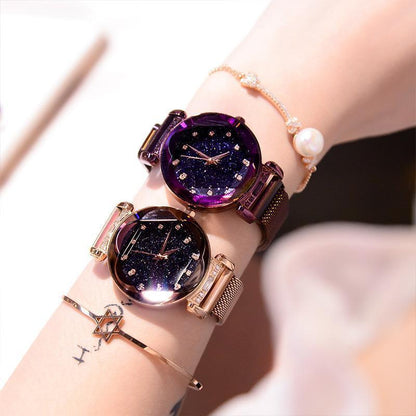 Wasserdichte Armbanduhr mit Sternenhimmel-Design für Mädchen