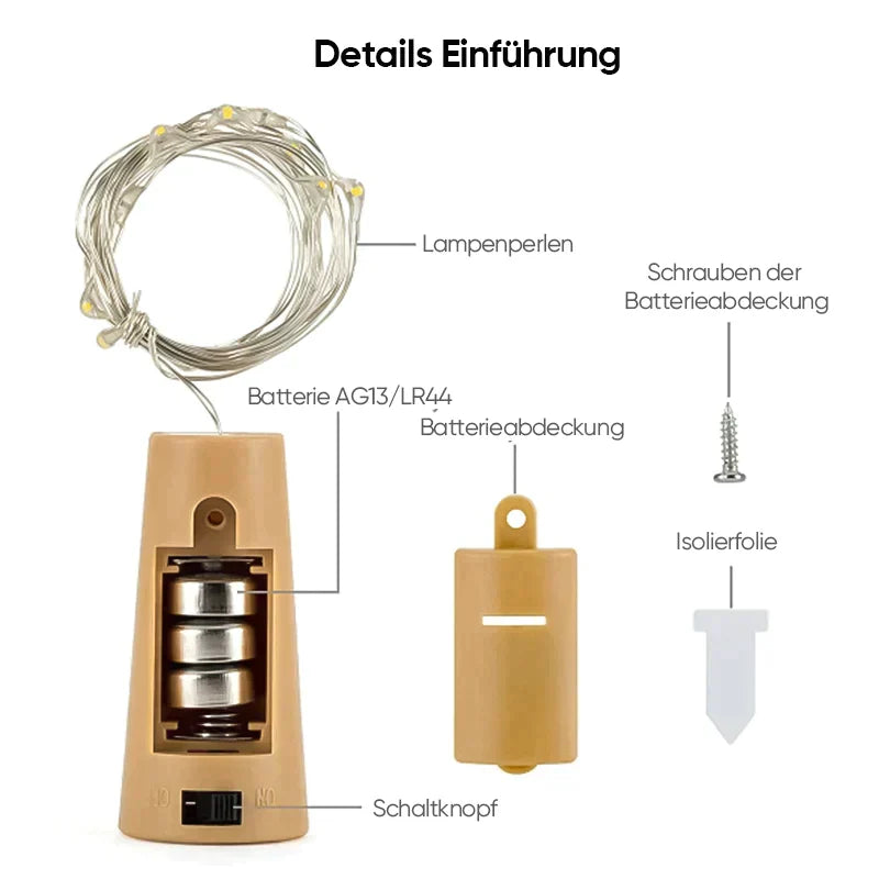 Flaschenkorken LED-Lichter – Verleihe alten Flaschen ein magisches Leuchten!