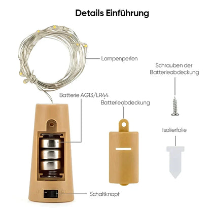 Flaschenkorken LED-Lichter – Verleihe alten Flaschen ein magisches Leuchten!