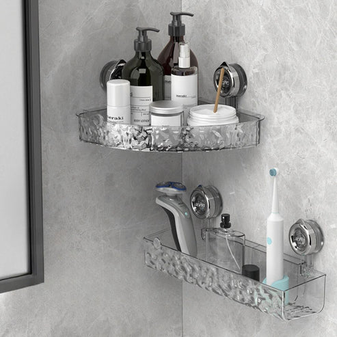 Eckregal mit Saugnäpfen für das Badezimmer
