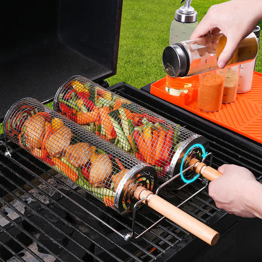 Drehbarer Edelstahl-Grillkäfig