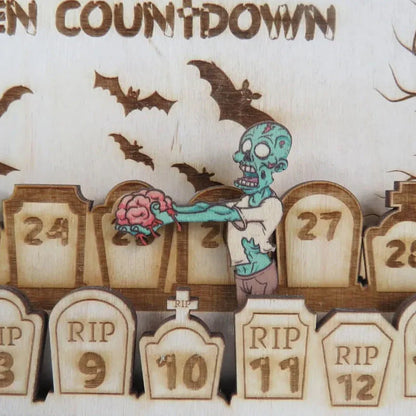 Halloween Countdown -Kalender aus Holz