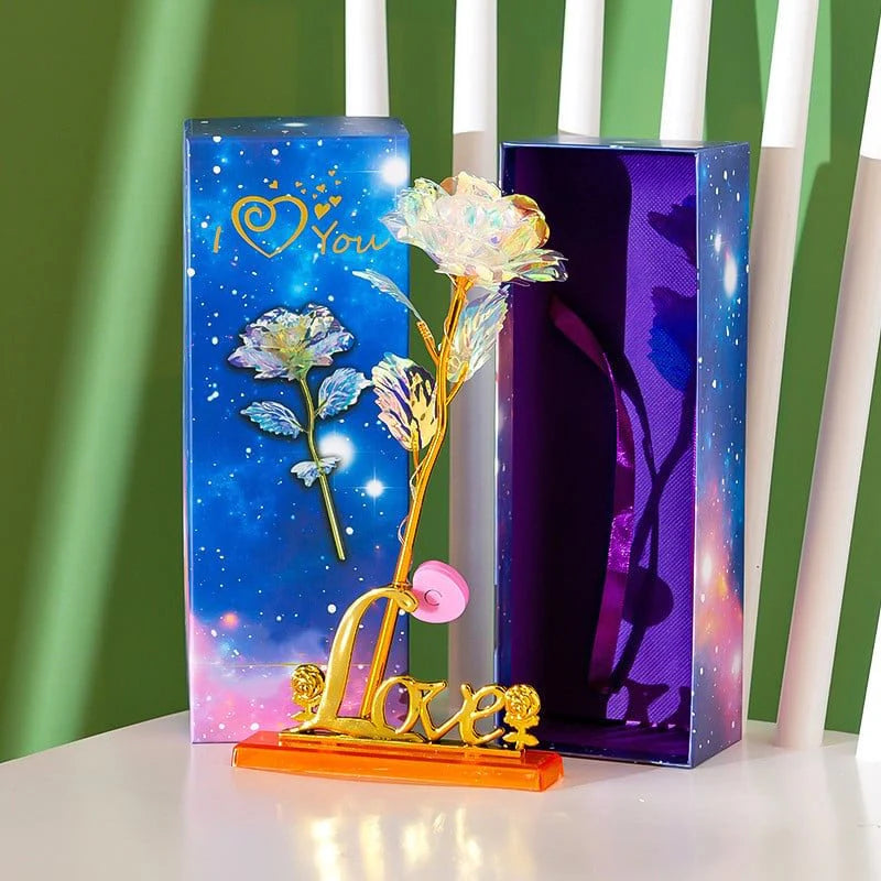 Bunte Galaxie Rose – Ein ewiges Zeichen der Liebe