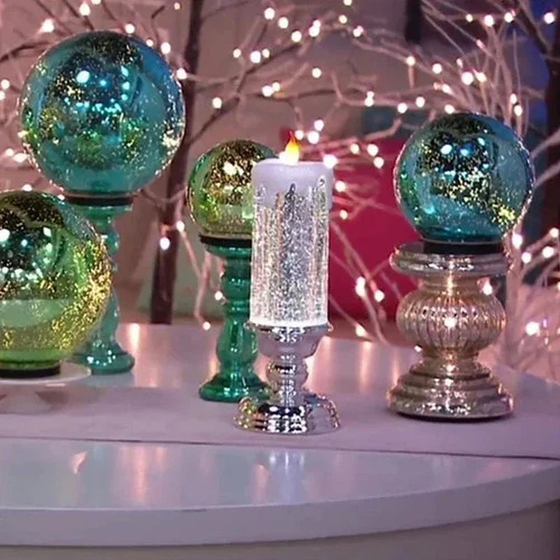 LED-Weihnachtskerzen mit Glitzereffekt