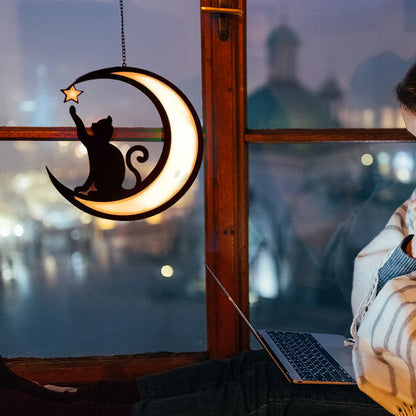 Mondkatze Fensterdeko – Magische Eleganz für dein Zuhause!