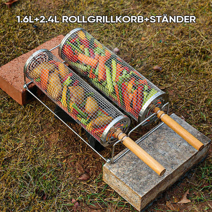 Drehbarer Edelstahl-Grillkäfig