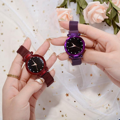 Wasserdichte Armbanduhr mit Sternenhimmel-Design für Mädchen
